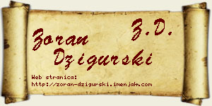 Zoran Džigurski vizit kartica